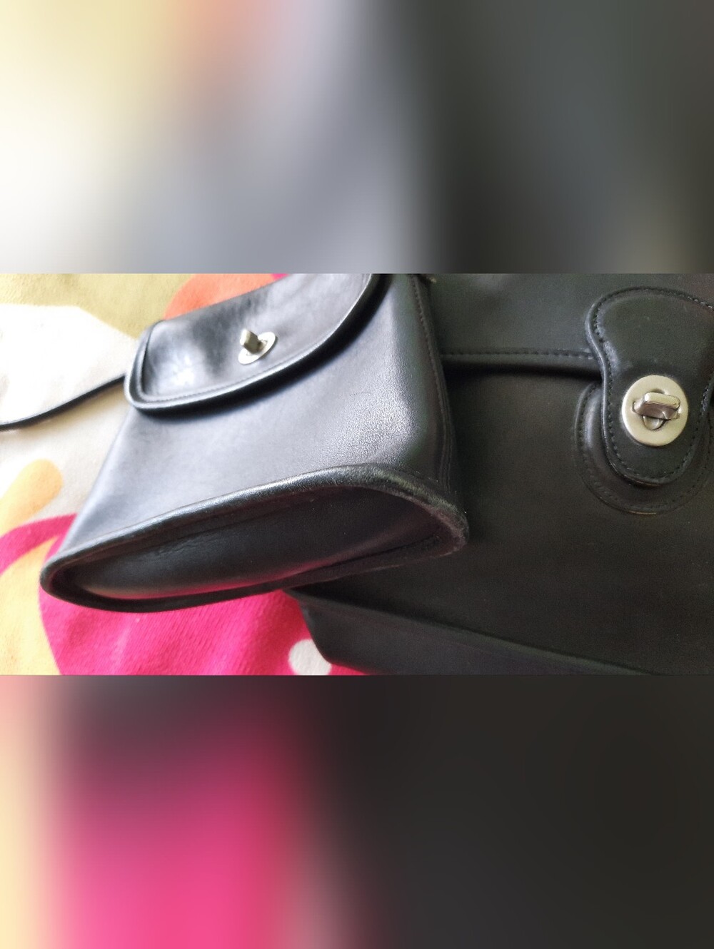 Coach Vintage Crossbody Willis 9927 and Tango 9049 2-for-1 Black Leather Purses - Picture 4 of 9